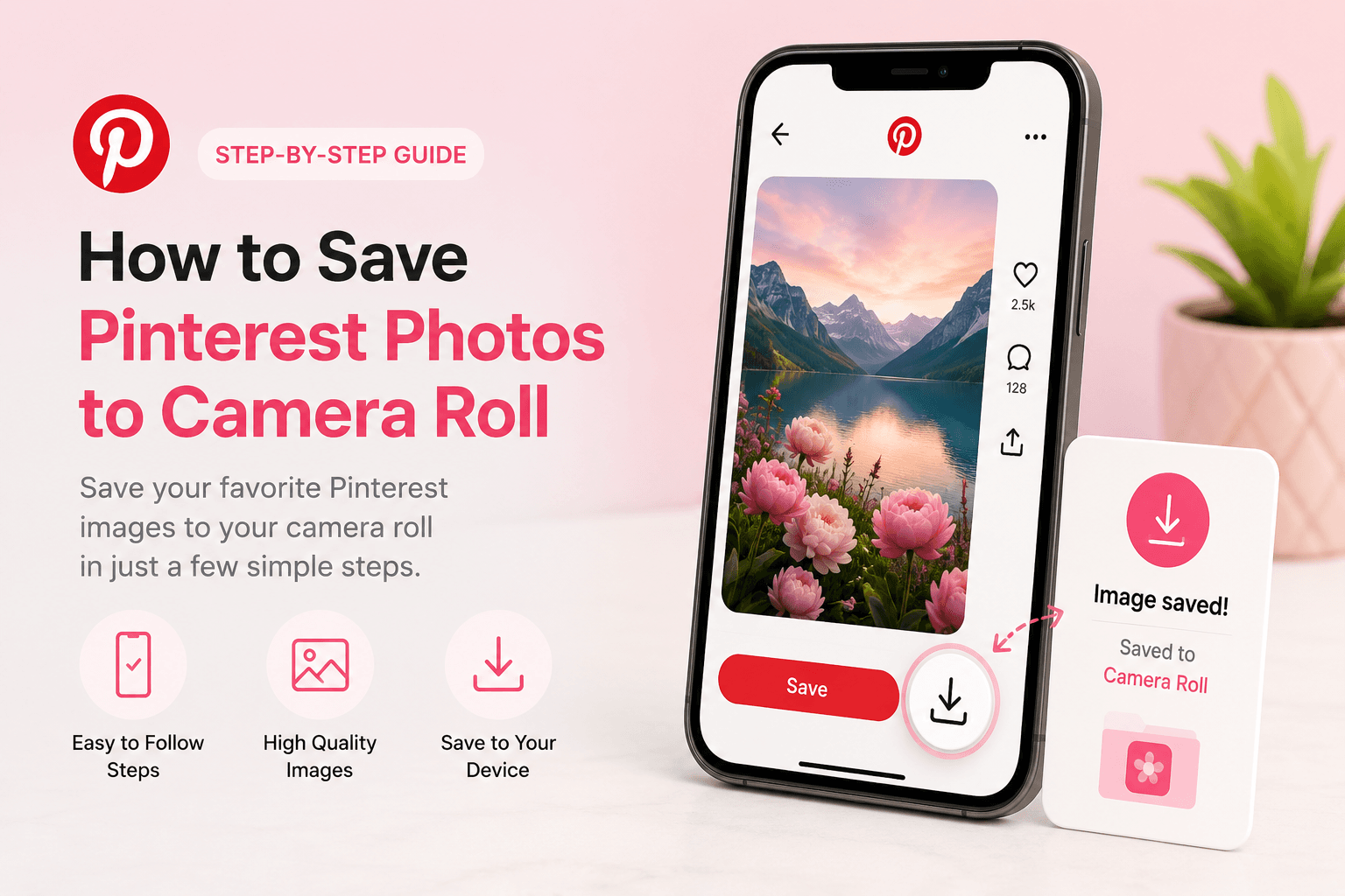 Save Pinterest photos to camera roll guide